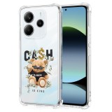 Husa antisoc pentru xiaomi redmi note 14 4g, airbag pro, clear, cash is king
