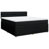 Cumpara ieftin Pat box spring cu saltea, negru, 180x200 cm, catifea