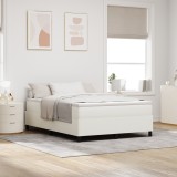VidaXL Pat cu arcuri cu saltea crem 160x200 cm Țesătură din corduroy