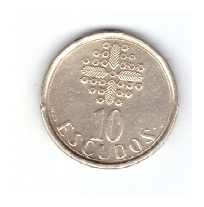 Moneda Portugalia 10 escudos 1986, stare foarte buna, curata