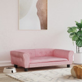 Pat de caini, roz, 95x55x30 cm, catifea GartenMobel Dekor, vidaXL