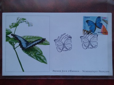 2010-Franta-Fluturi-F.D.C.-MNH foto