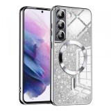 Husa MagSafe pentru Samsung Galaxy S21 FE 5G G990, Techsuit, Luxury Glitter, Argintie
