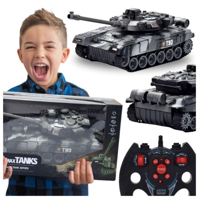 TANCH MARE CU TELECOMANDĂ, LUMINI, SUNET, TURN ROTATIV foto