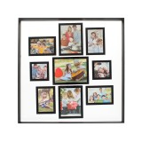 Rama foto 62x62 cm, 9 fotografii, Metal, Negru, ATU-082248, Oem