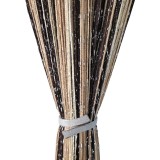 Perdea Decorativa Cream, Maro Deschis si Inchis cu Franjuri si Insertii Argintii, 3x3m - COL3