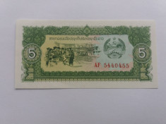 LAOS 5 kip 1988 UNC foto