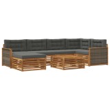 vidaXL Set de canapele de exterior cu pernă 7 pcs Natural și Antracit 3383590