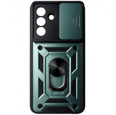 Husa spate TPU negru, plastic verde, inel, protectie camera, pentru Samsung Galaxy A56 5G foto