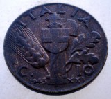1.729 ITALIA WWII VITTORIO EMANUELE III 10 CENTESIMI 1943 R, Europa, Bronz-Aluminiu