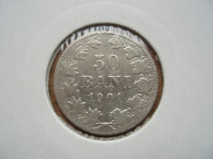 ROMANIA - 50 BANI 1901, Ag835, CAROL I , LCP1.6 foto
