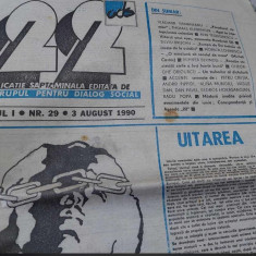 revista 22 - săptămânal al grupului pentru dialog social (3 august 1990)