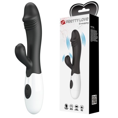 Vibrator Rabbit Snappy, Negru, 19 cm foto