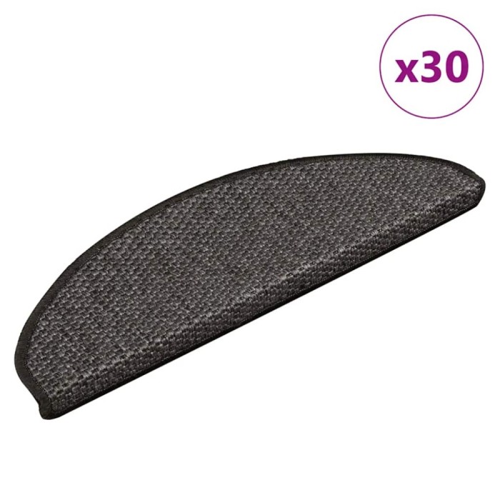 vidaXL Covorașe scări autoadezive, 30 buc. antracit 65x21x4 cm sisal 3365873