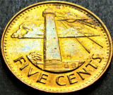 Moneda exotica 5 CENTS/ CENTI - Insulele BARBADOS, anul 2014 * cod 485 A