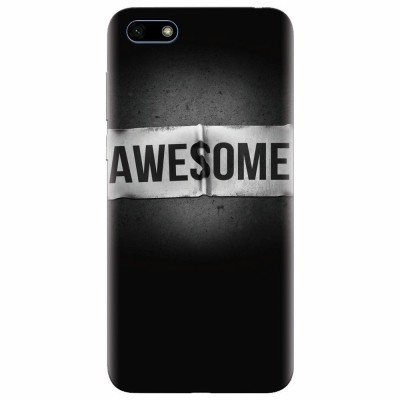 Husa silicon pentru Huawei Y5 Prime 2018, Awesome Label Dark foto