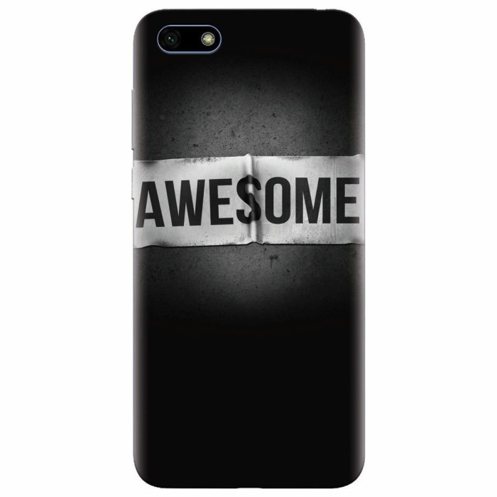 Husa silicon pentru Huawei Y5 Prime 2018, Awesome Label Dark