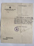 Adeverinta inscriere ca student anul II emisa de Universitatea Iasi 1931 / CD1P
