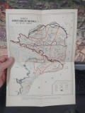 Harta subdiviziunilor naturale ale Deltei Dunării, delta Dunării, circa 1970, 193