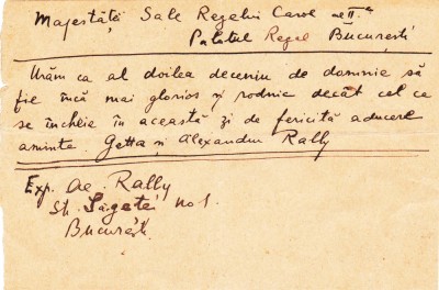 AMS @ - SCRISOARE DE URARE MAJESTĂȚII SALE REGELUI CAROL A 2-LEA DE LA POETUL ALEXANDRU RALLY foto