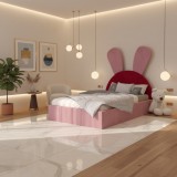 Pat Tapitat Naya Roz cu Rosu Catifea Premium Expediere rapidă