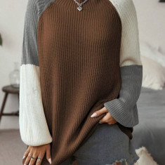 Pulover din tricot, cu model, multicolor, dama, Shein