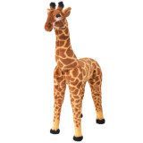 Jucărie de pluș girafă &icirc;n picioare, maro și galben, XXL, vidaXL