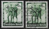 Pereche 2 Timbre Germania Al Treilea Reich 1938 Referendum Austria Anschluss 6 Pf (Neștampilat + Ștampilat) - A007