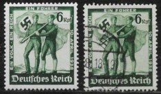 Pereche 2 Timbre Germania Al Treilea Reich 1938 Referendum Austria Anschluss 6 Pf (Neștampilat + Ștampilat) - A007