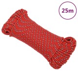 Cumpara ieftin Franghie de barca, rosu, 4 mm, 25 m, polipropilena