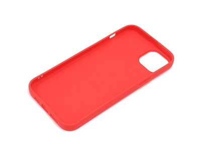 Husa din silicon compatibila cu iPhone 14 Pro, silk touch, interior din catifea, Rosu foto