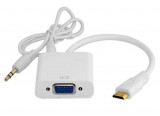 Cablu Convertor Mini HDMI+Audio La VGA+Audio