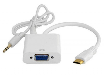 Cablu Convertor Mini HDMI+Audio La VGA+Audio foto