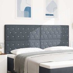 vidaXL Tăblie LED cu lumini cu bandă LED Gri &icirc;nchis 100 cm Catifea 3338379