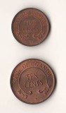 SV * Uganda LOT 5 + 10 CENTS 1966 * AUNC+ / UNC, Africa, Cupru (arama)