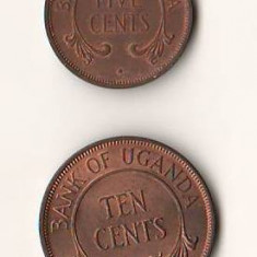SV * Uganda LOT 5 + 10 CENTS 1966 AUNC+ / UNC