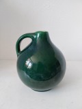 Vaza ceamica tip carafa cu toarta, forma bulboasa, Germania model 2554 / 18, vintage, 20cm inaltime x 17cm diametru la burta