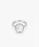 Cumpara ieftin Inel Statement din Argint 925 cu Sidef Natural (Mother of Pearl) si Halou Stralucitor