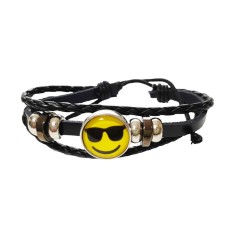 Bratara din piele ecologica, Emoticon, 124BJ