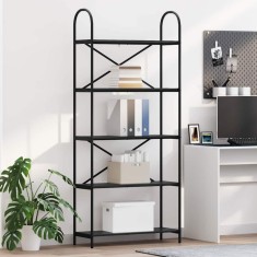 vidaXL Raft pentru cărți Stejar negru 80 x 30 x 183 cm Lemn compozit