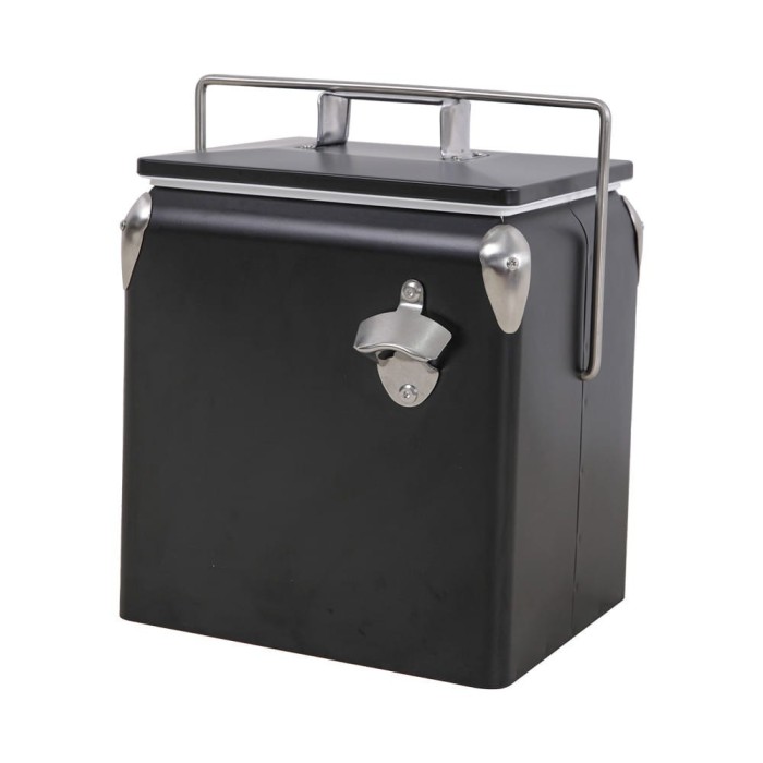 Ladă frigorifică retro metalică Tourist, 13 l, neagră