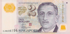 Bancnota Singapore 2 Dolari (2006) - P46a UNC ( polimer , fara simbol pe spate ) foto