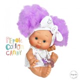 Papusa cu par mov Nines D Onil, Colectia Candy, cu miros de vanilie, 26 cm (2024), Nines D&#039;onil
