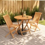 Cumpara ieftin Set de gradina bistro pliabil cu 3 piese natural