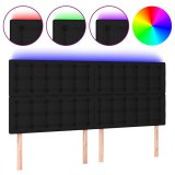 Cumpara ieftin Tablie de pat cu LED, negru, 180x5x118/128 cm, textil