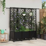 Cumpara ieftin Pat Ridicat cu Trellis si Acoperis Negru 163,5 x 40 x 142 cm PP