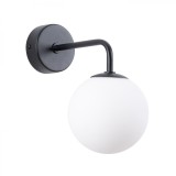 Lampă De Perete Astral Negru/Alb Din Oțel/Sticlă Cu 1 Bec Geometric Minimalist De Interior.