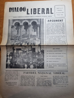 ziarul dialog liberal 28 ianuarie 1990-anul 1,nr. 1 - prima aparitie a ziarului foto