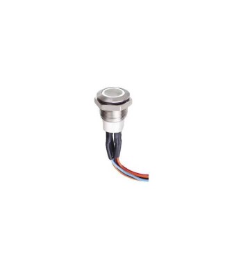 Intrerupator buton SW1 OFF-(ON) fara retinere metal 12mm 12-24V LED albastru foto