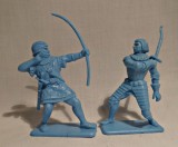 Doua figurine cavaleri Kelloggs vintage 54 mm UK 1959 surprize cereale C10